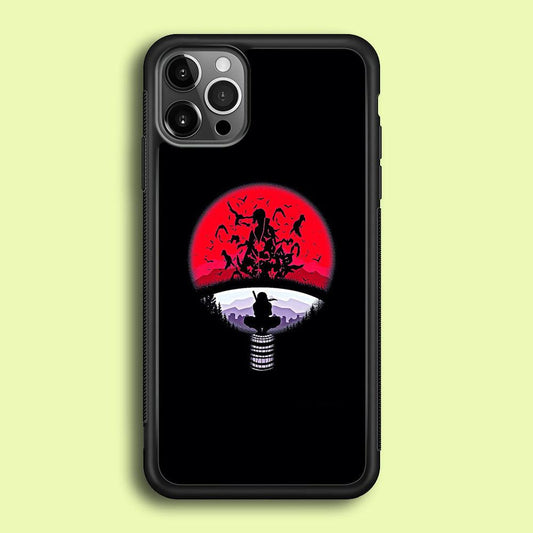 Naruto - Uchiha Itachi Symbol iPhone 12 Pro Case-Rubber / Black (2D Case)-Xtracase