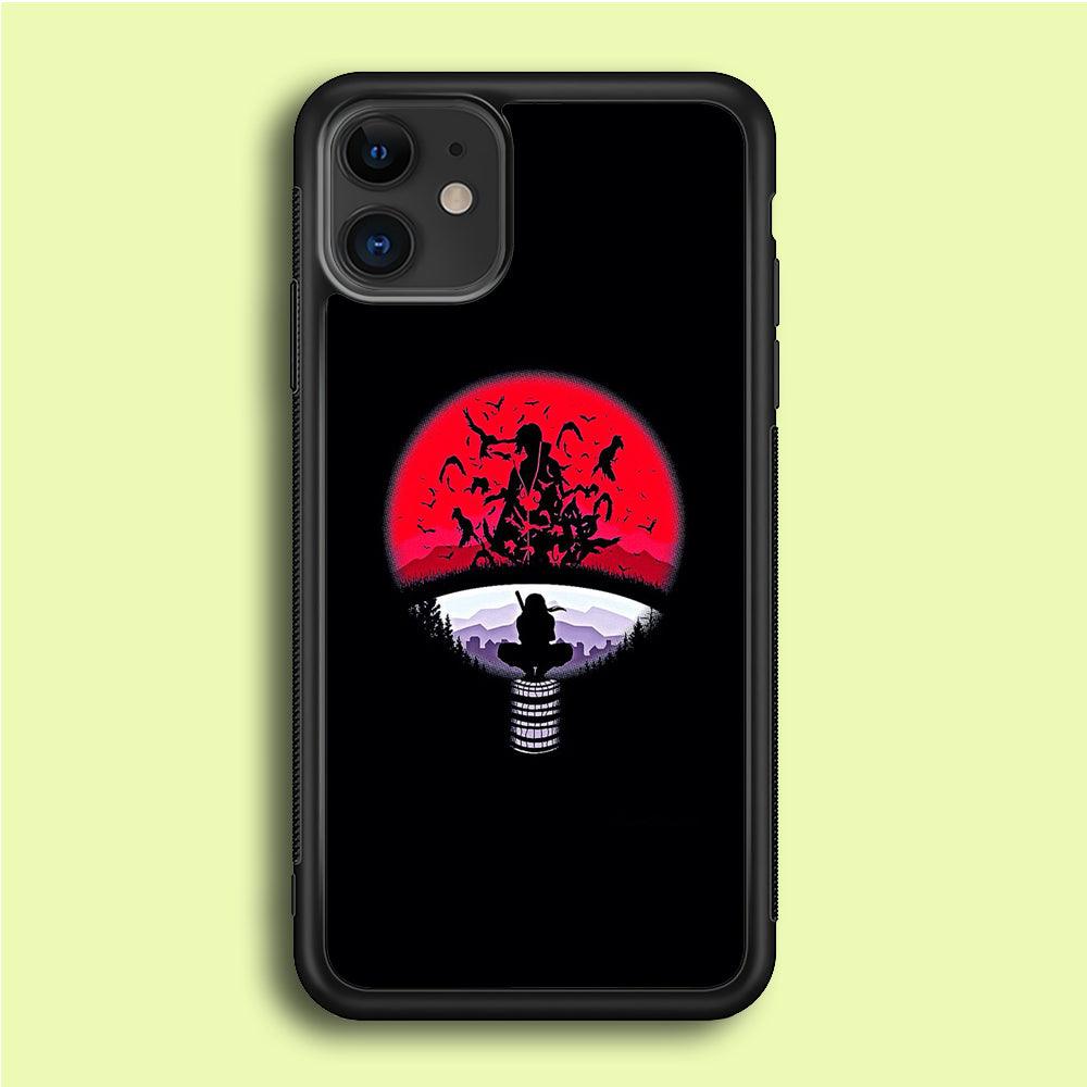 Naruto - Uchiha Itachi Symbol iPhone 12 Mini Case-Rubber / Black (2D Case)-Xtracase