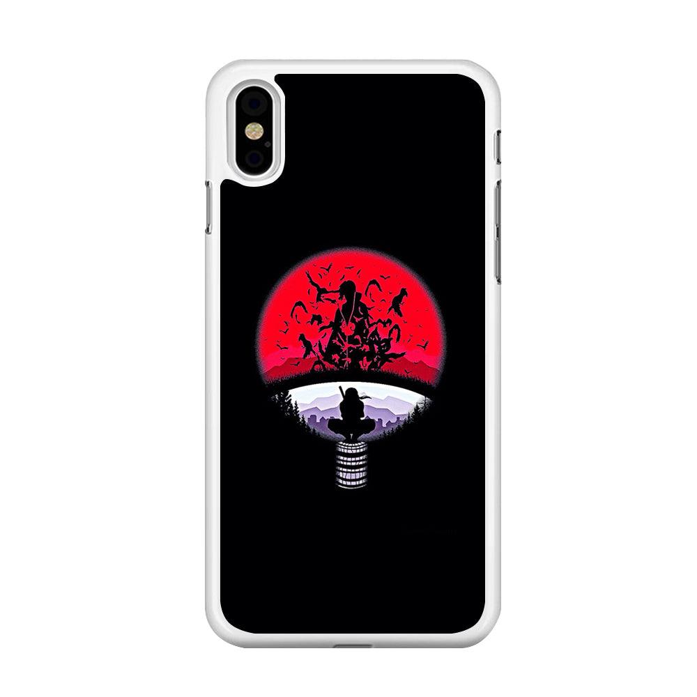 Naruto - Uchiha Itachi Symbol iPhone Xs Max Case-Rubber / White (2D Case)-Xtracase