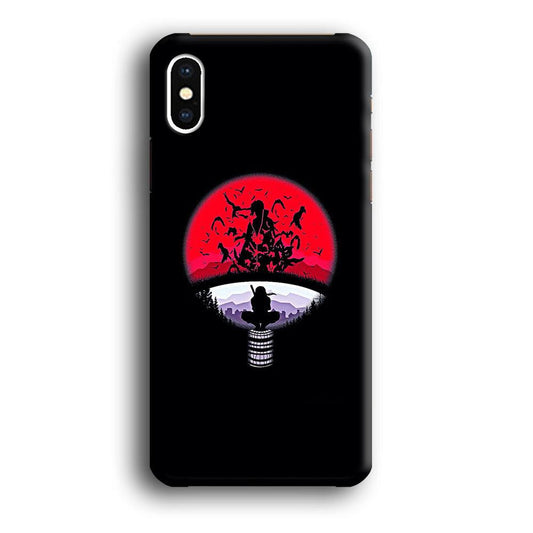 Naruto - Uchiha Itachi Symbol iPhone Xs Case-Plastic / Full Wrap (3D Case)-Xtracase