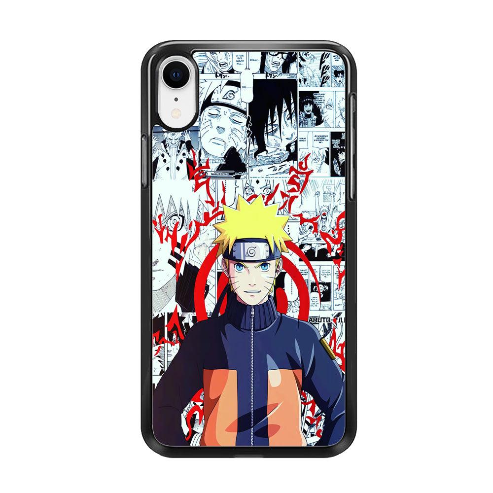 Naruto Comic Background iPhone XR Case-Rubber / Black (2D Case)-Xtracase