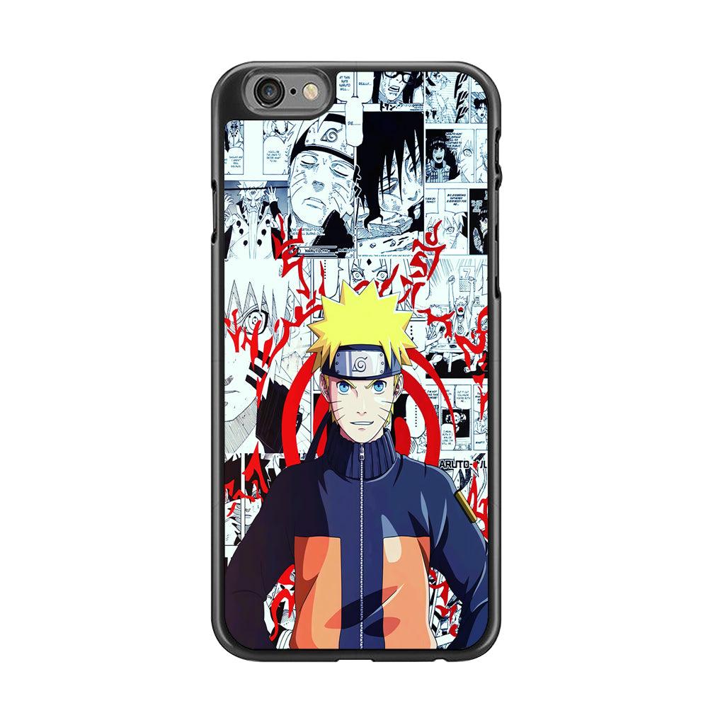 Naruto Comic Background iPhone 6 | 6s Case-Rubber / Black (2D Case)-Xtracase