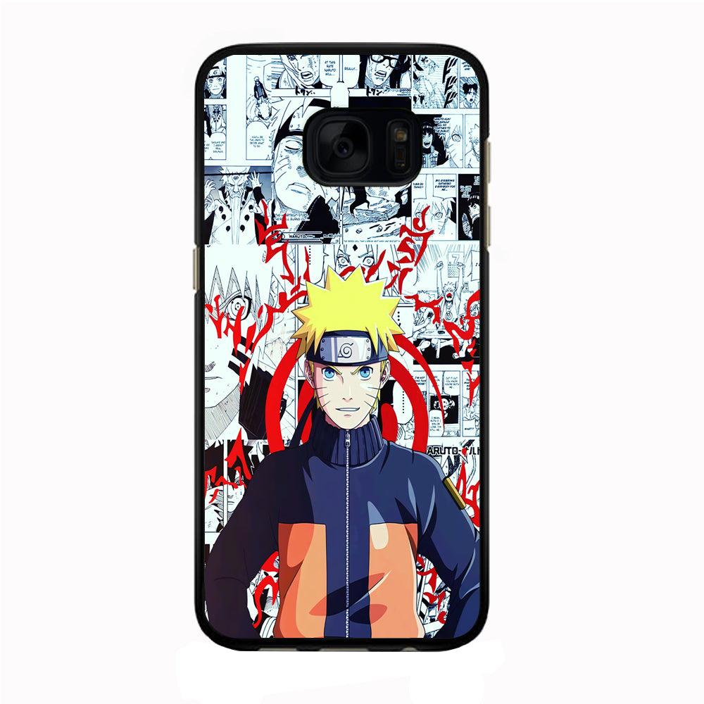 Naruto Comic Background Samsung Galaxy S7 Edge Case-Rubber / Black (2D Case)-Xtracase