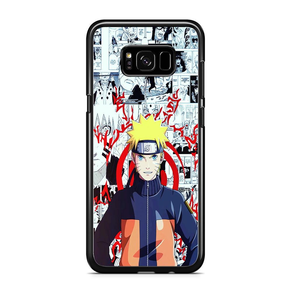 Naruto Comic Background Samsung Galaxy S8 Case-Rubber / Black (2D Case)-Xtracase