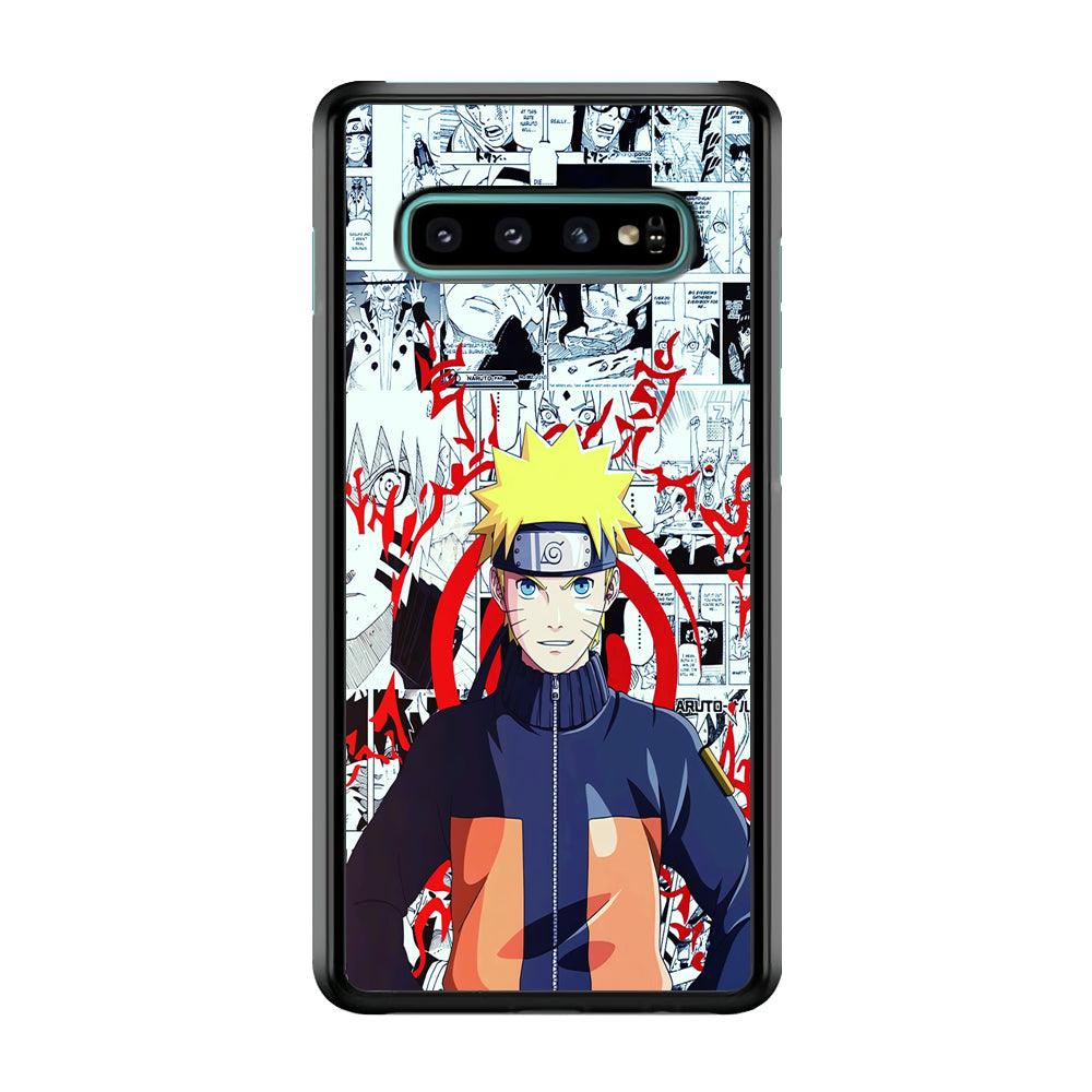 Naruto Comic Background Samsung Galaxy S10 Case-Plastic / Full Wrap (3D Case)-Xtracase