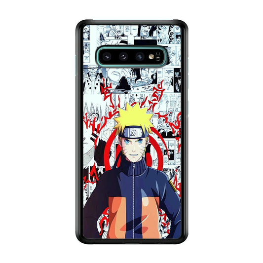 Naruto Comic Background Samsung Galaxy S10 Plus Case-Plastic / Full Wrap (3D Case)-Xtracase