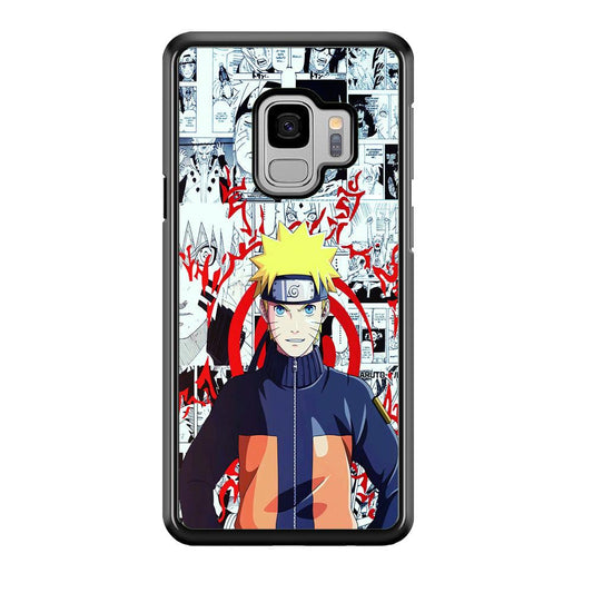 Naruto Comic Background Samsung Galaxy S9 Case-Rubber / Black (2D Case)-Xtracase