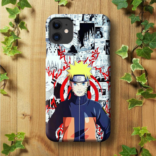 Naruto Comic Background iPhone 11 Case-Plastic / Full Wrap (3D Case)-Xtracase