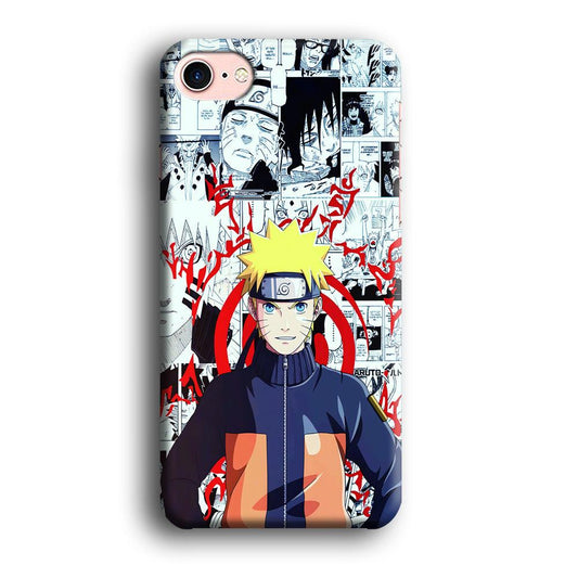 Naruto Comic Background iPhone 8 Case-Plastic / Full Wrap (3D Case)-Xtracase