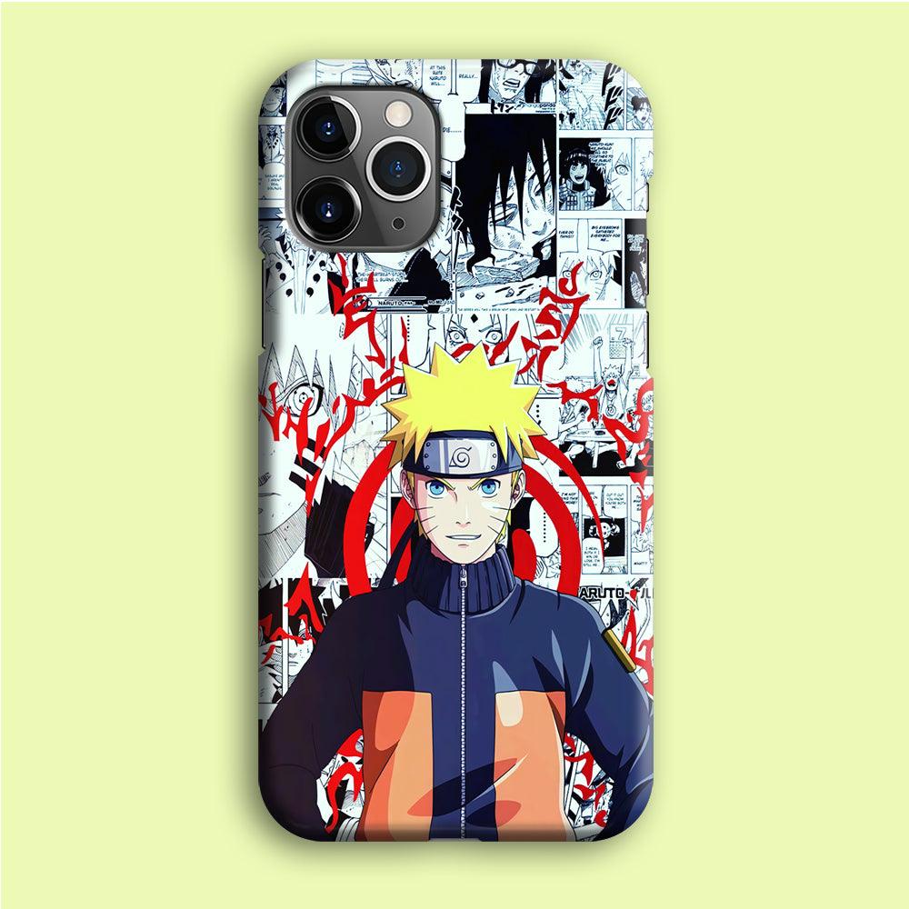 Naruto Comic Background iPhone 12 Pro Case-Plastic / Full Wrap (3D Case)-Xtracase