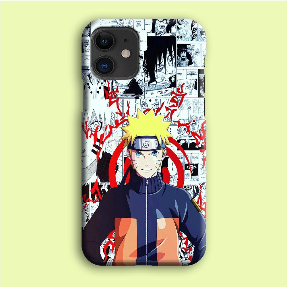 Naruto Comic Background iPhone 12 Case-Plastic / Full Wrap (3D Case)-Xtracase