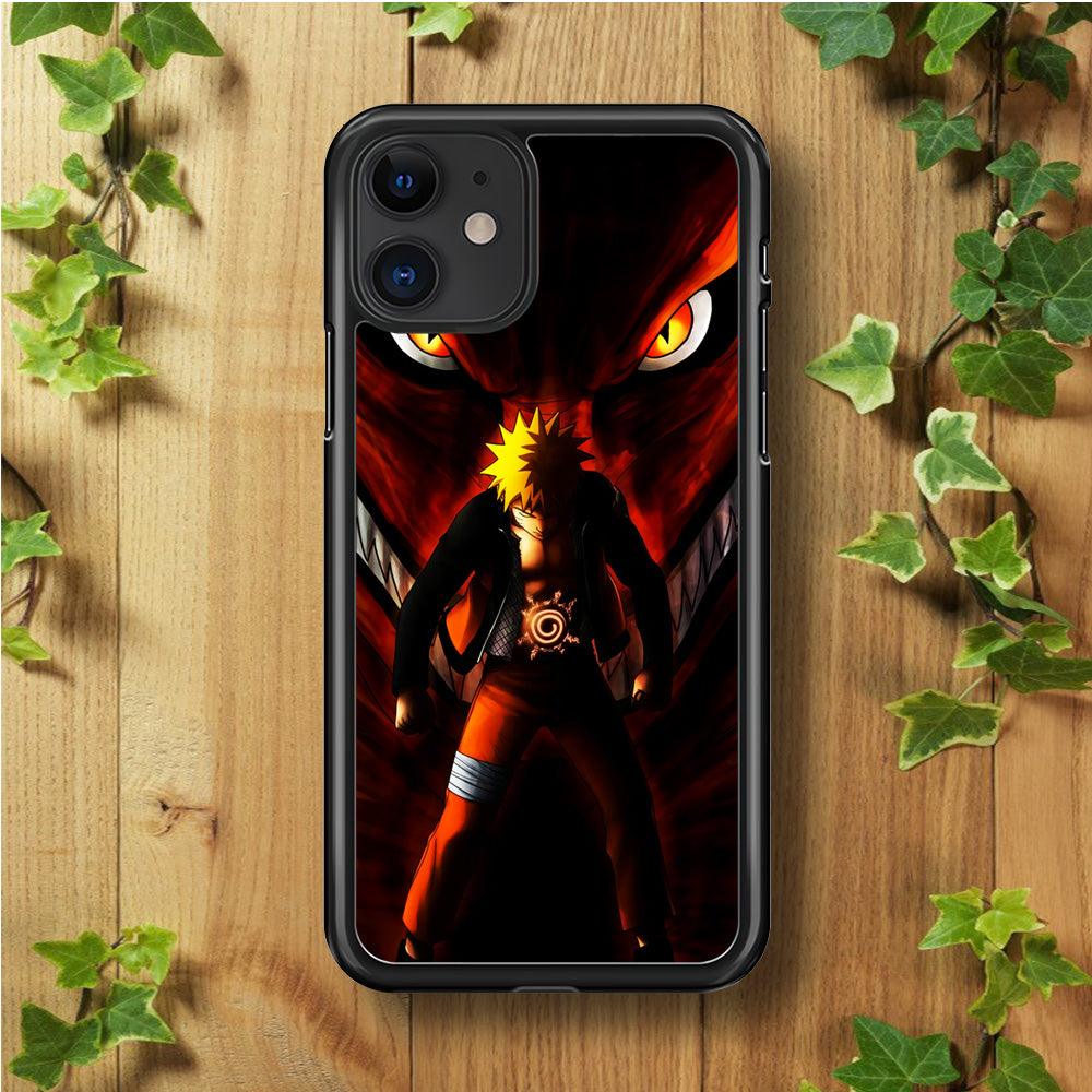 Naruto Kyuubi Mode iPhone 11 Case-Rubber / Black (2D Case)-Xtracase