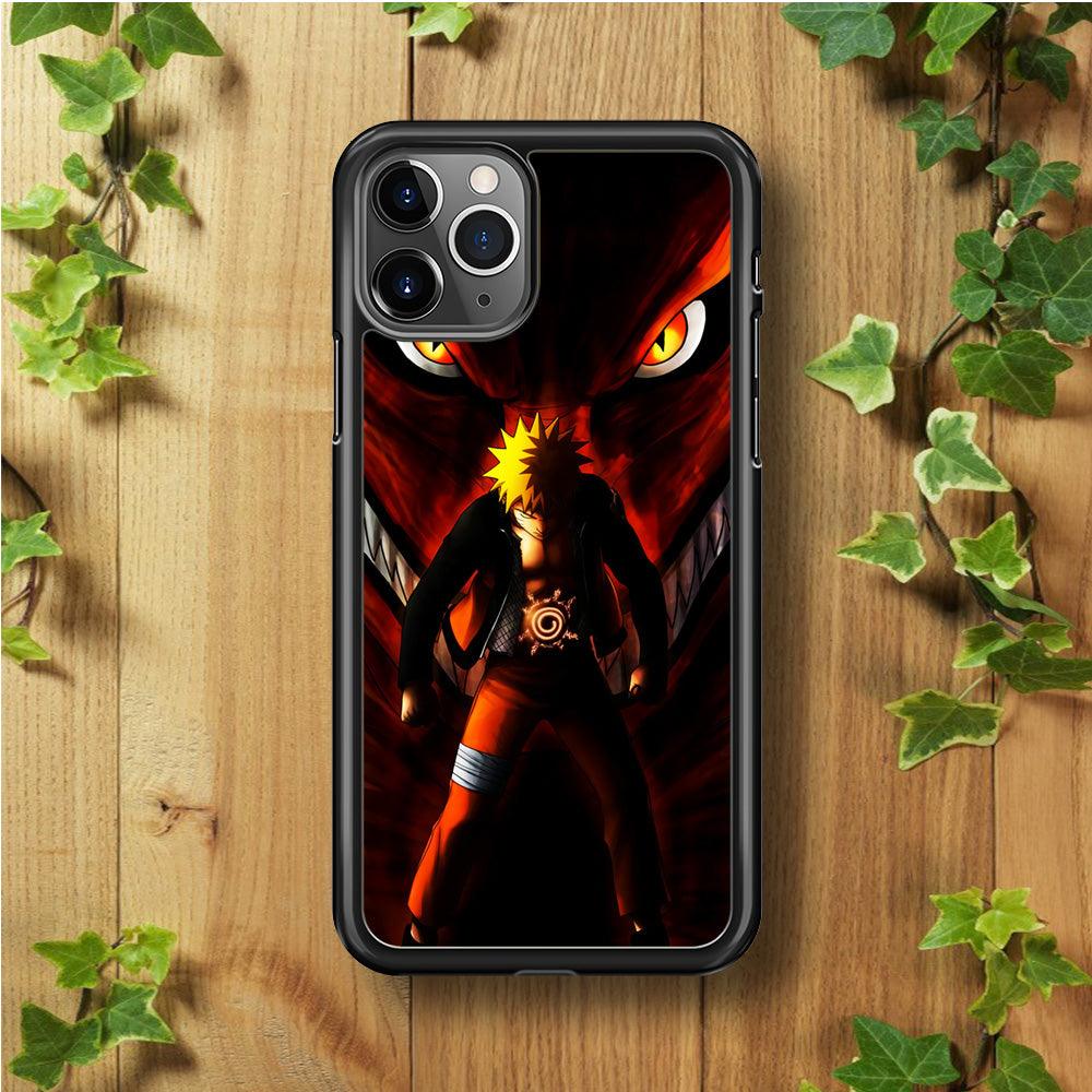 Naruto Kyuubi Mode iPhone 11 Pro Case-Rubber / Black (2D Case)-Xtracase
