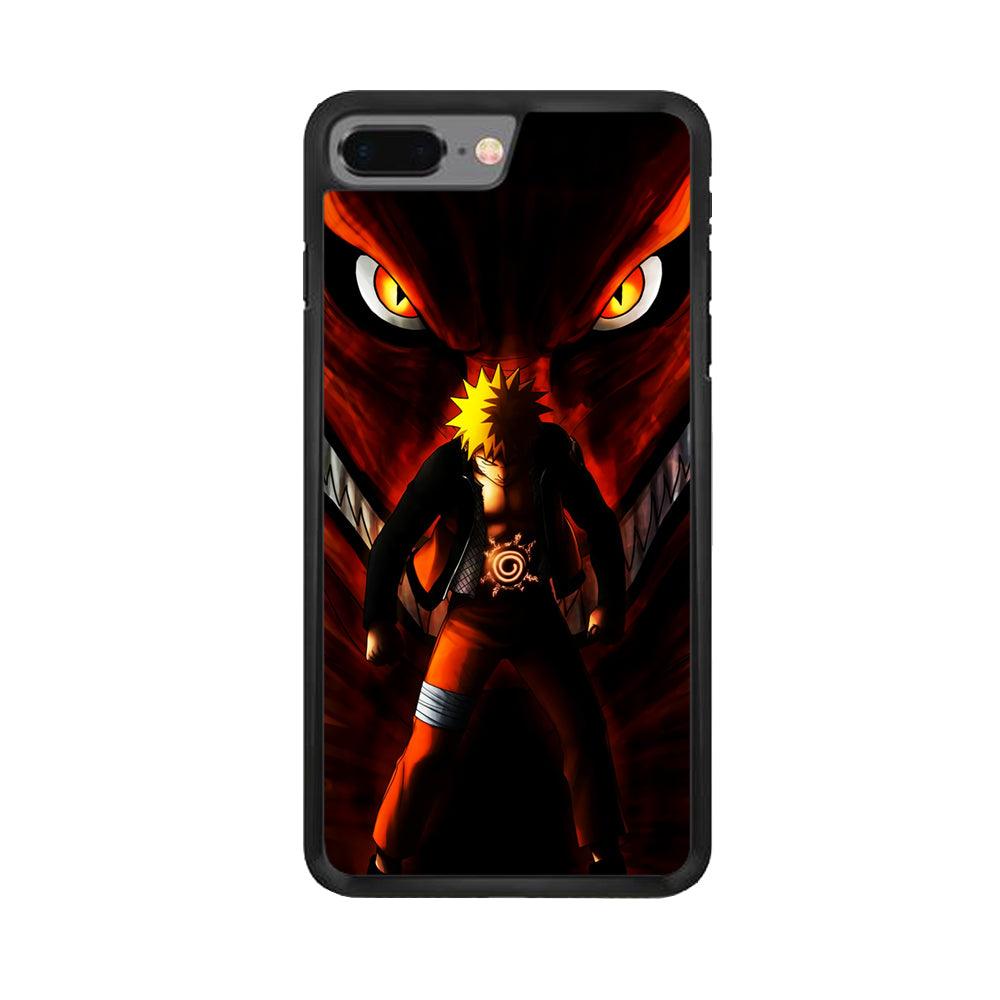 Naruto Kyuubi Mode iPhone 8 Plus Case-Rubber / Black (2D Case)-Xtracase