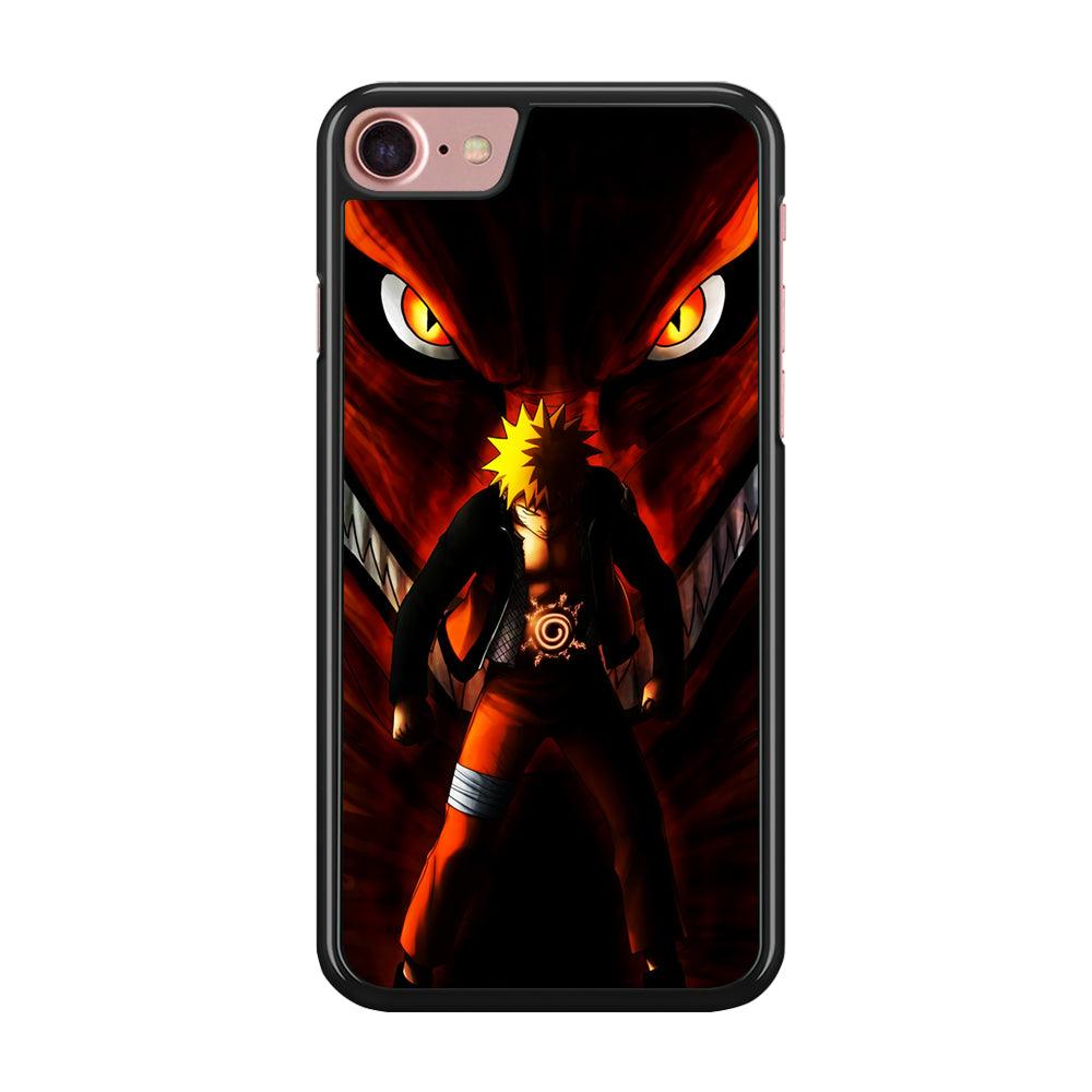 Naruto Kyuubi Mode iPhone SE 2020 Case-Rubber / Black (2D Case)-Xtracase