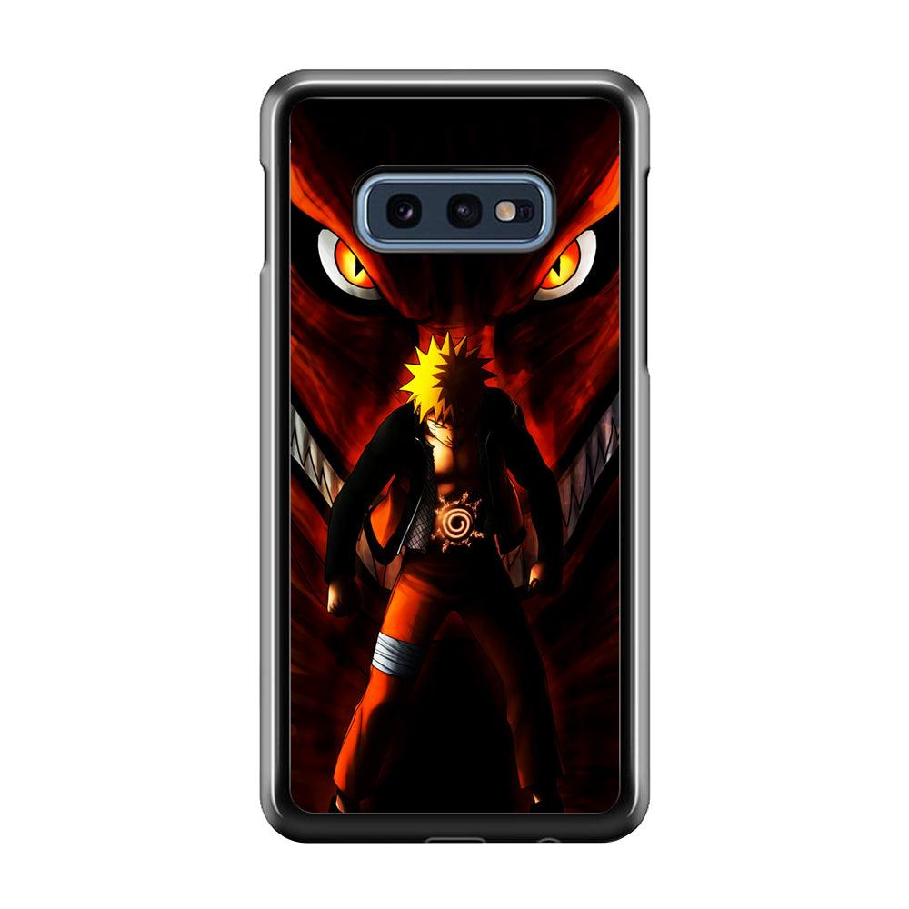 Naruto Kyuubi Mode Samsung Galaxy S10E Case-Rubber / White (2D Case)-Xtracase