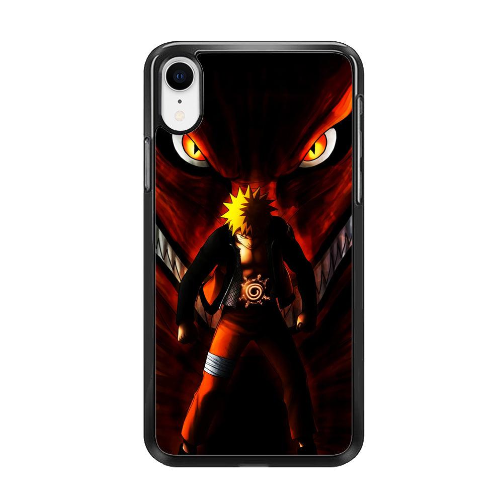 Naruto Kyuubi Mode iPhone XR Case-Rubber / Black (2D Case)-Xtracase