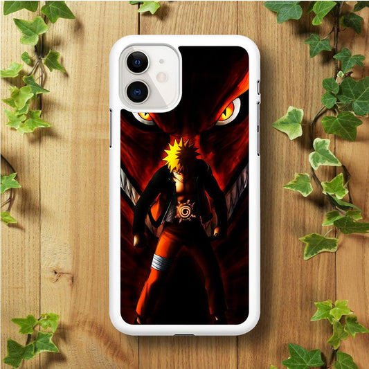 Naruto Kyuubi Mode iPhone 11 Case-Rubber / White (2D Case)-Xtracase