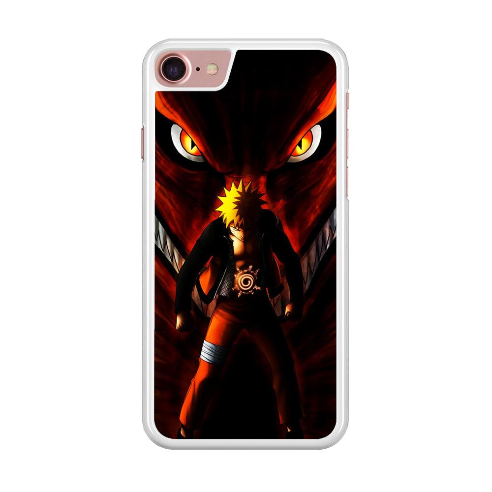 Naruto Kyuubi Mode iPhone SE 2020 Case-Rubber / White (2D Case)-Xtracase