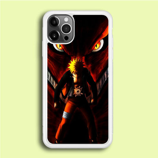 Naruto Kyuubi Mode iPhone 12 Pro Case-Rubber / White (2D Case)-Xtracase