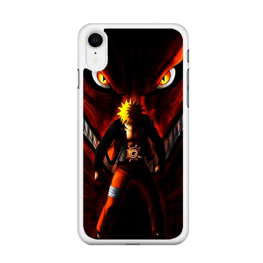 Naruto Kyuubi Mode iPhone XR Case-Rubber / White (2D Case)-Xtracase