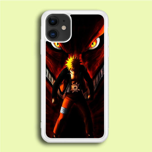 Naruto Kyuubi Mode iPhone 12 Case-Rubber / White (2D Case)-Xtracase