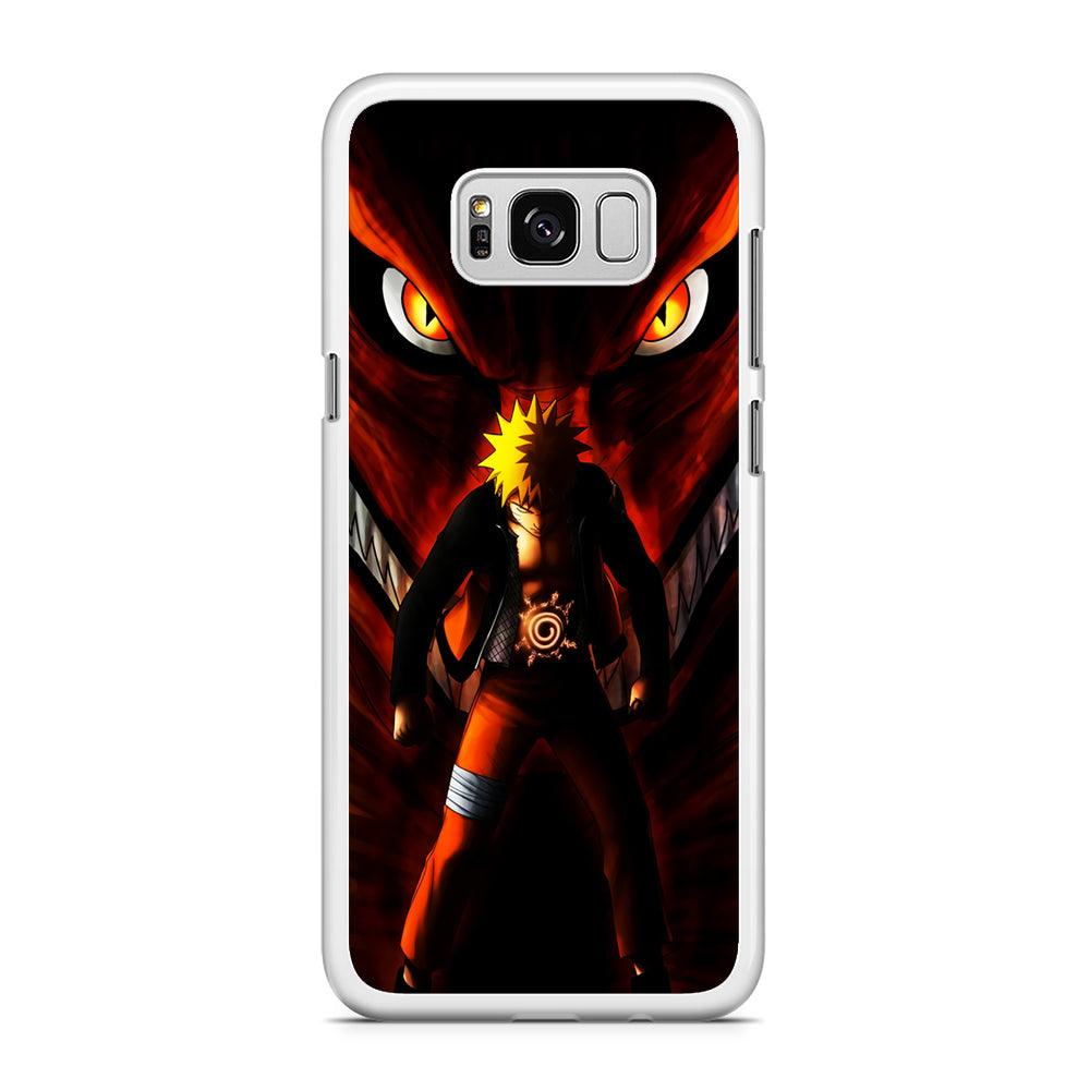 Naruto Kyuubi Mode Samsung Galaxy S8 Case-Rubber / White (2D Case)-Xtracase