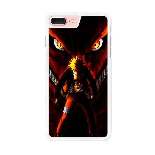 Naruto Kyuubi Mode iPhone 8 Plus Case-Rubber / White (2D Case)-Xtracase