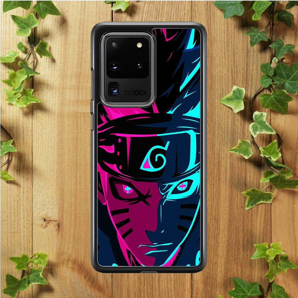 Naruto Purple Blue Art Samsung Galaxy S20 Ultra Case-Rubber / Black (2D Case)-Xtracase