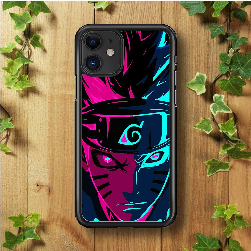 Naruto Purple Blue Art iPhone 11 Case-Rubber / Black (2D Case)-Xtracase