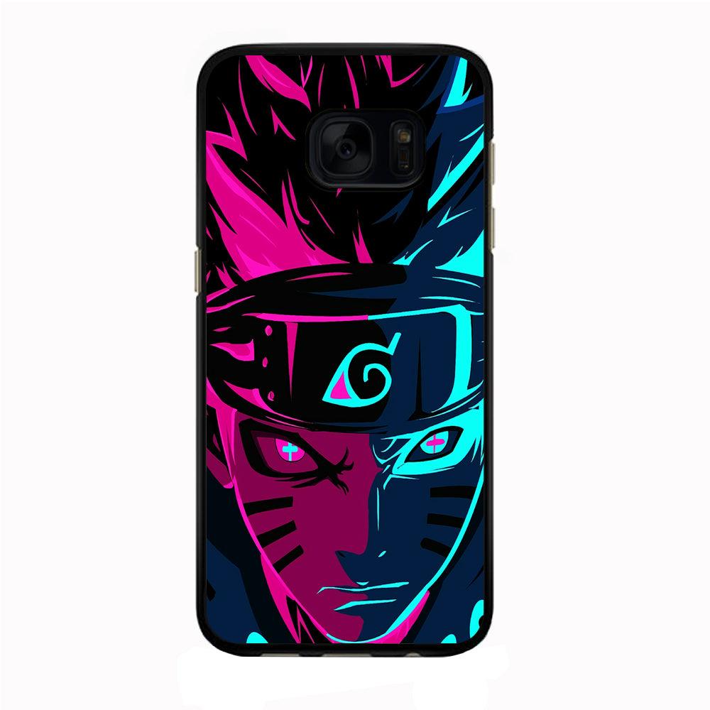 Naruto Purple Blue Art Samsung Galaxy S7 Edge Case-Rubber / Black (2D Case)-Xtracase