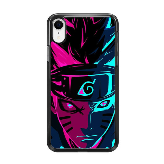 Naruto Purple Blue Art iPhone XR Case-Rubber / Black (2D Case)-Xtracase