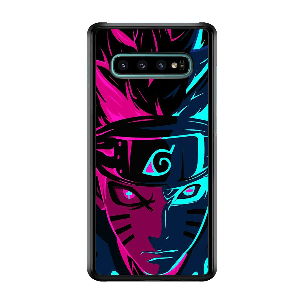 Naruto Purple Blue Art Samsung Galaxy S10 Case-Rubber / White (2D Case)-Xtracase