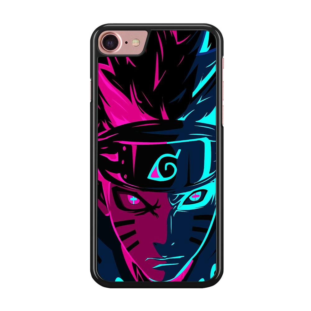 Naruto Purple Blue Art iPhone SE 2020 Case-Rubber / Black (2D Case)-Xtracase