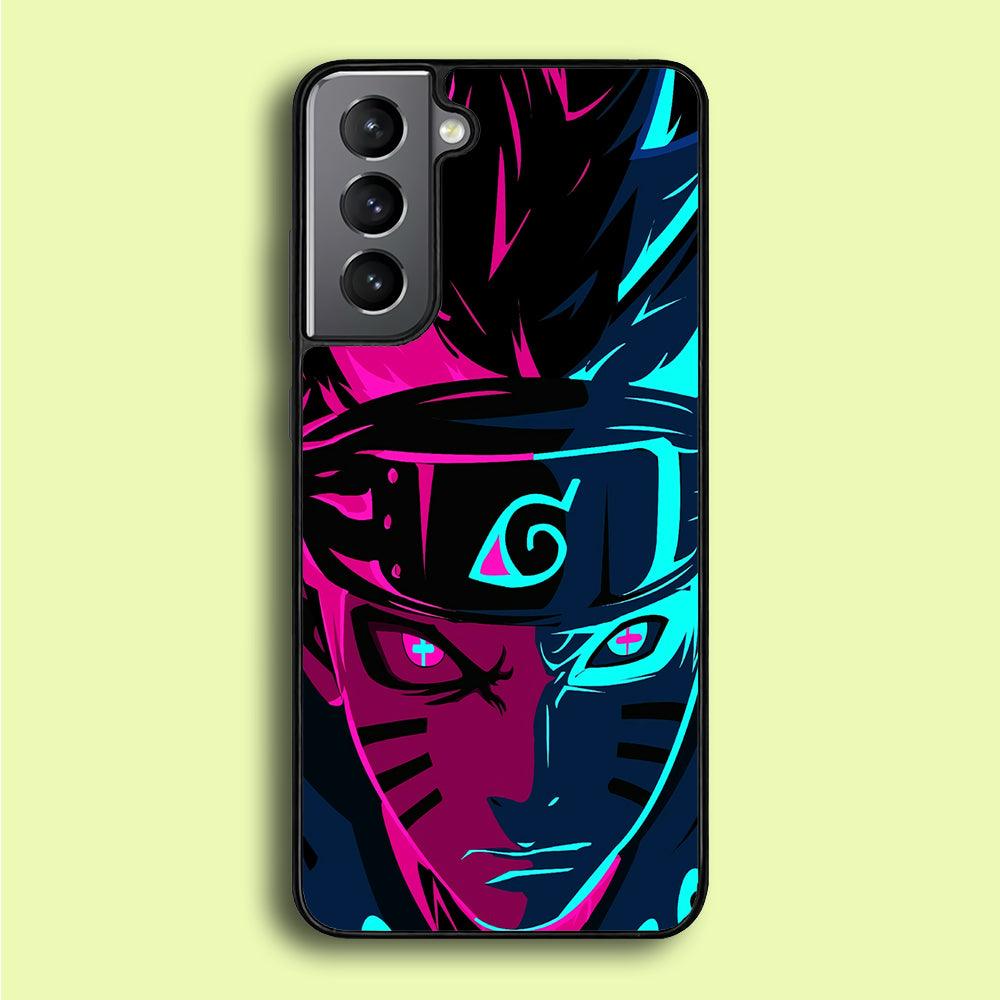 Naruto Purple Blue Art Samsung Galaxy S21 Plus Case-Rubber / Black (2D Case)-Xtracase