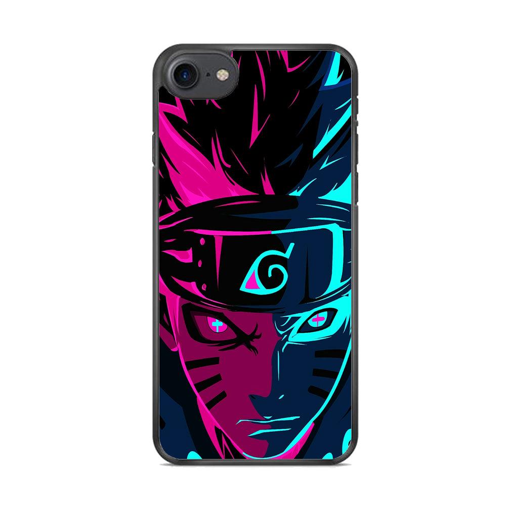 Naruto Purple Blue Art iPhone 8 Case-Rubber / Black (2D Case)-Xtracase