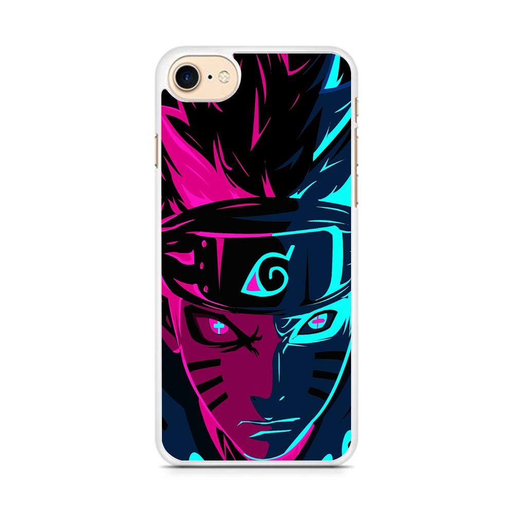 Naruto Purple Blue Art iPhone 8 Case-Rubber / White (2D Case)-Xtracase