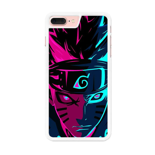 Naruto Purple Blue Art iPhone 7 Plus Case-Rubber / White (2D Case)-Xtracase