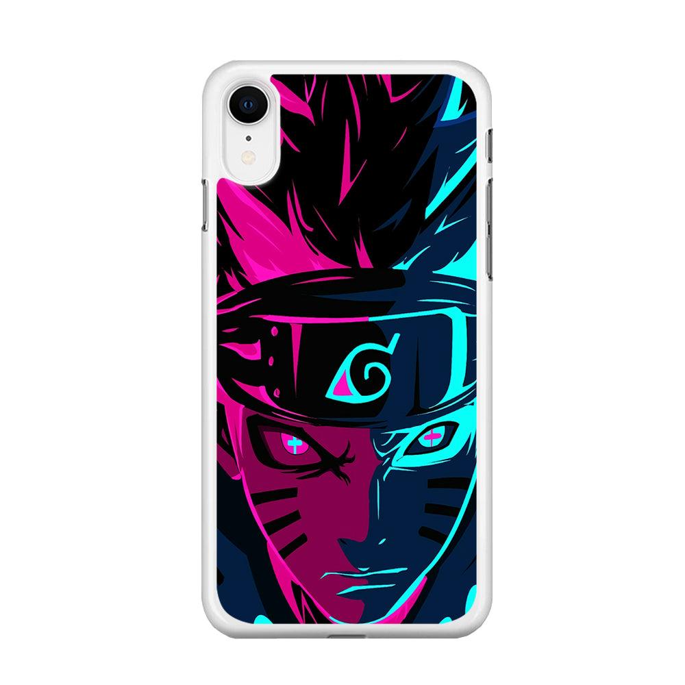 Naruto Purple Blue Art iPhone XR Case-Rubber / White (2D Case)-Xtracase