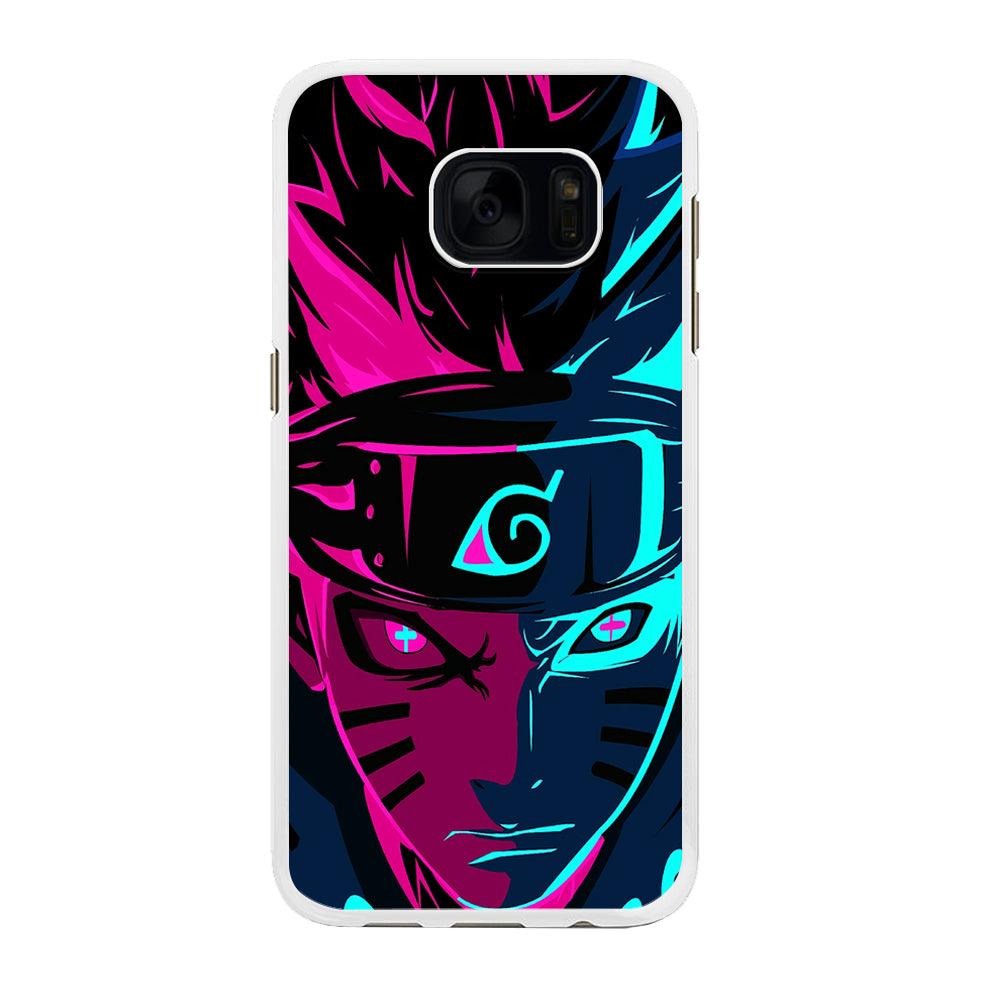Naruto Purple Blue Art Samsung Galaxy S7 Edge Case-Rubber / White (2D Case)-Xtracase