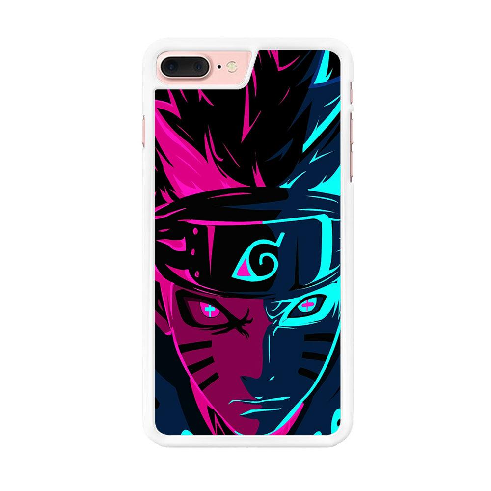Naruto Purple Blue Art iPhone 8 Plus Case-Rubber / White (2D Case)-Xtracase