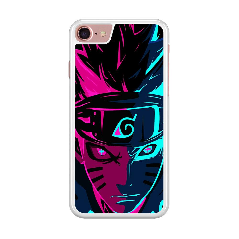 Naruto Purple Blue Art iPhone SE 2020 Case-Rubber / White (2D Case)-Xtracase