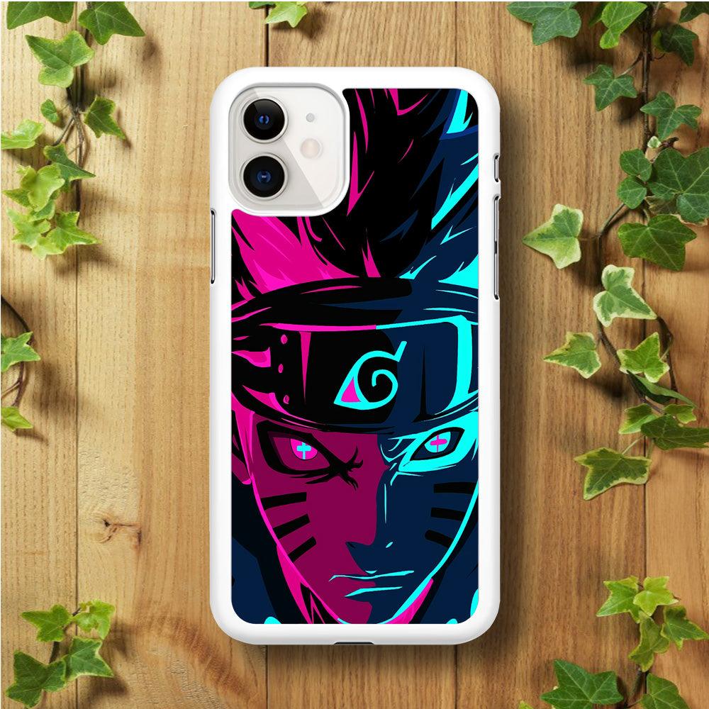 Naruto Purple Blue Art iPhone 11 Case-Rubber / White (2D Case)-Xtracase