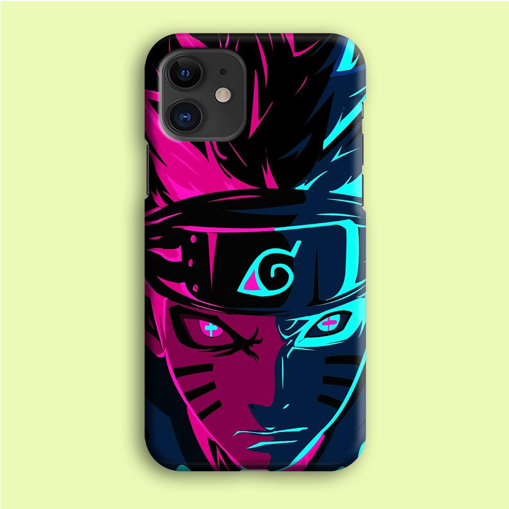 Naruto Purple Blue Art iPhone 12 Mini Case-Plastic / Full Wrap (3D Case)-Xtracase