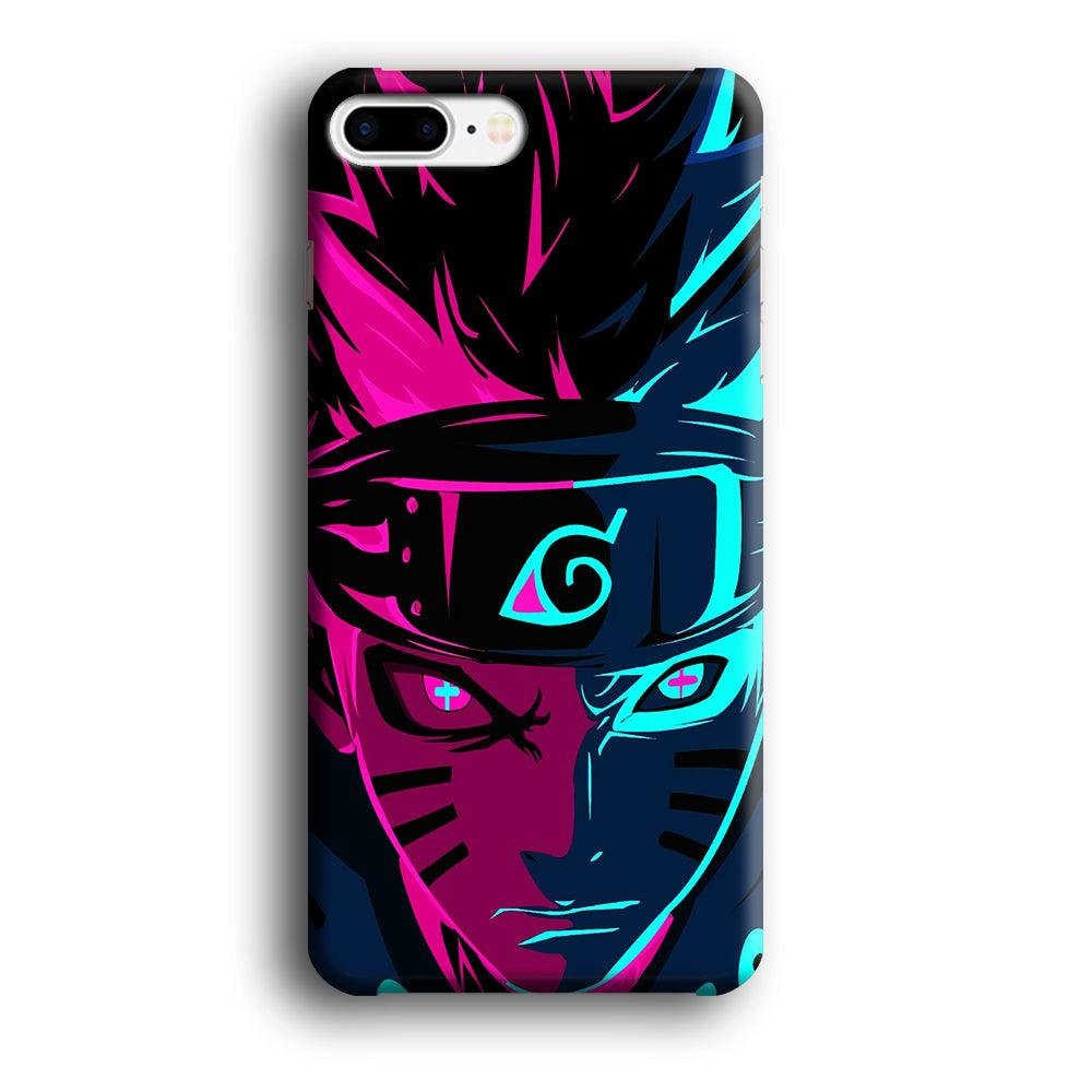 Naruto Purple Blue Art iPhone 8 Plus Case-Plastic / Full Wrap (3D Case)-Xtracase