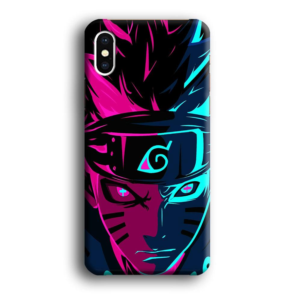 Naruto Purple Blue Art iPhone X Case-Plastic / Full Wrap (3D Case)-Xtracase