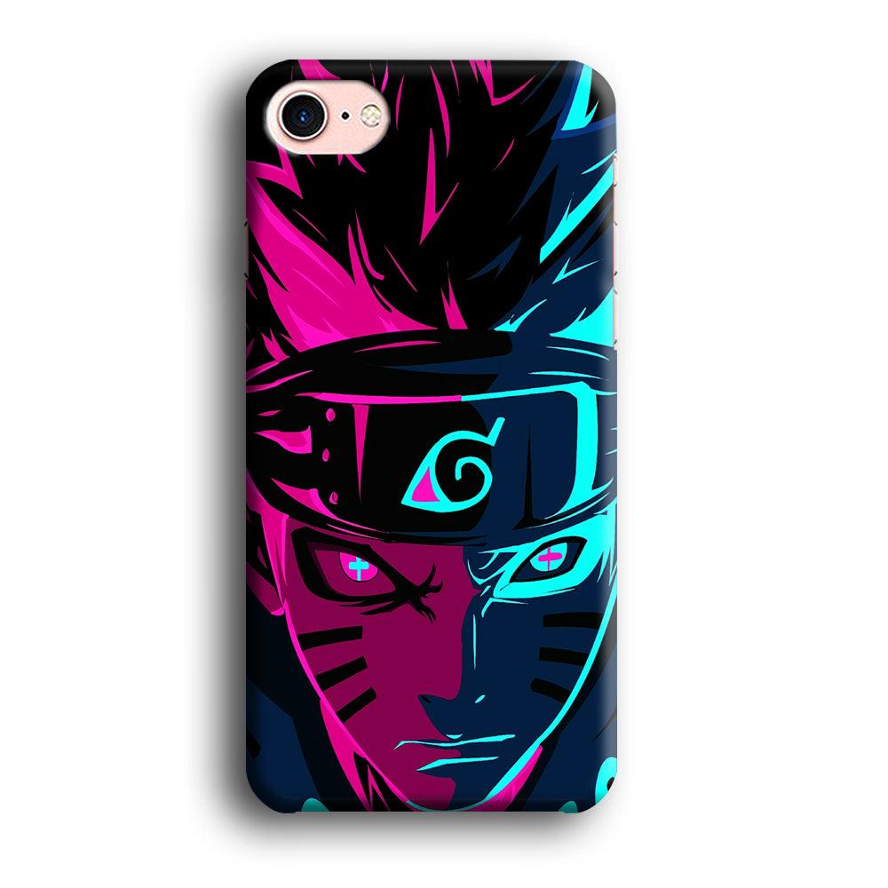 Naruto Purple Blue Art iPhone 8 Case-Plastic / Full Wrap (3D Case)-Xtracase