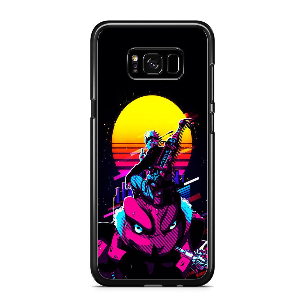 Naruto Sitting on Gamabunta Samsung Galaxy S8 Case-Rubber / Black (2D Case)-Xtracase