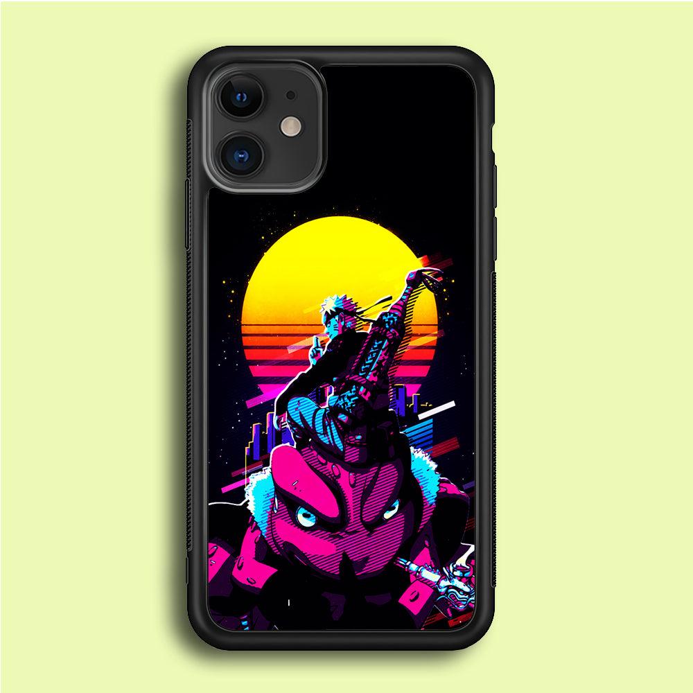 Naruto Sitting on Gamabunta iPhone 12 Case-Rubber / Black (2D Case)-Xtracase