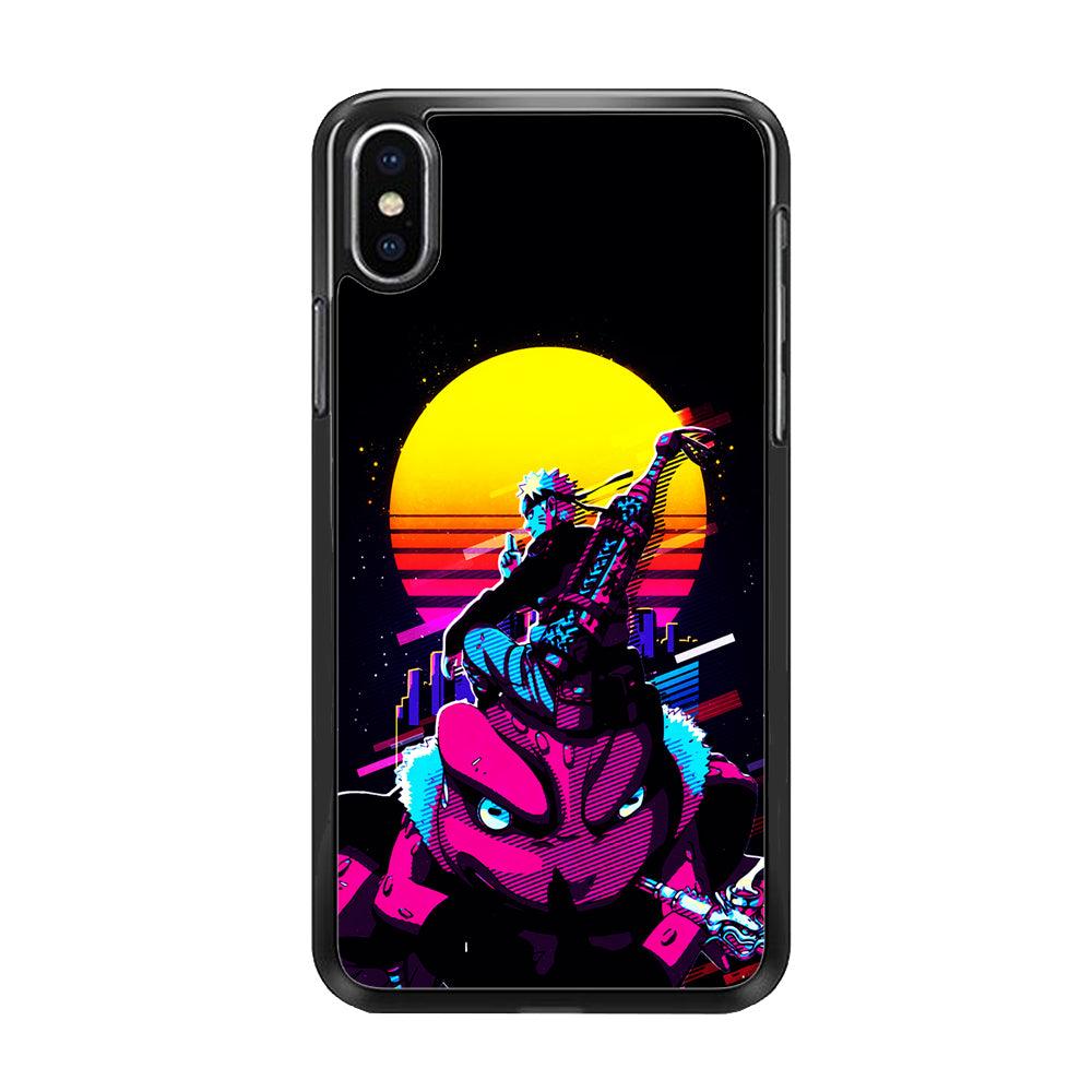 Naruto Sitting on Gamabunta iPhone Xs Max Case-Rubber / Black (2D Case)-Xtracase